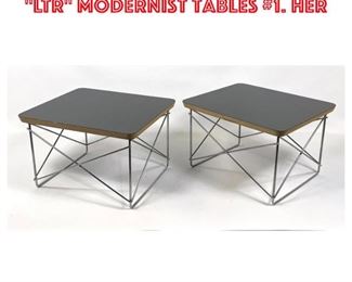 Lot 1314 Pr CHARLES and RAY EAMES LTR Modernist Tables 1. HER