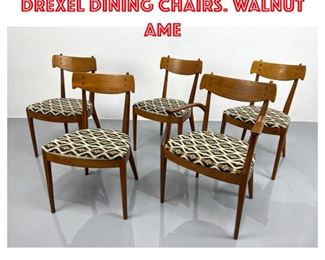 Lot 1323 Set 5 KIPP STEWART for DREXEL Dining Chairs. Walnut Ame