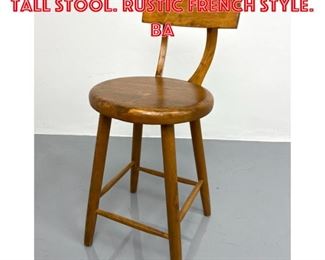 Lot 1324 Vintage Four Legged Tall Stool. Rustic French Style. Ba