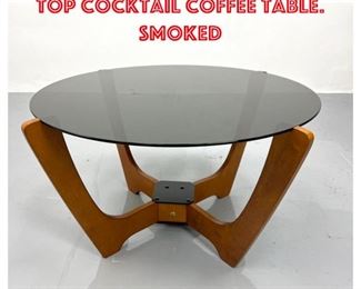 Lot 1329 IMG Luna Modern Glass Top Cocktail Coffee Table. Smoked