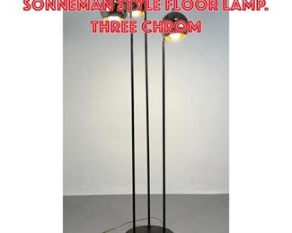Lot 1331 Tall 70 s Modern Sonneman style Floor Lamp. Three chrom