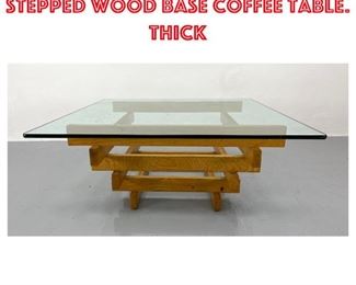 Lot 1333 Modern Graduated Stepped Wood Base Coffee Table. Thick 