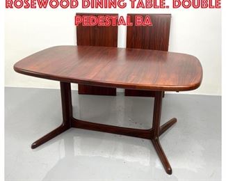 Lot 1337 Danish Modern Rosewood dining table. Double Pedestal Ba