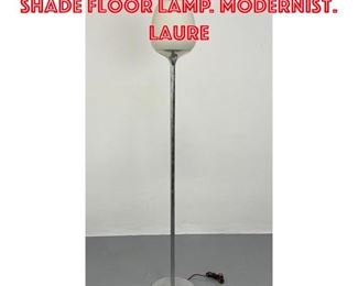 Lot 1339 Chrome Frosted Glass Shade Floor Lamp. Modernist. Laure