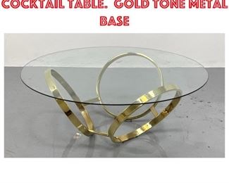 Lot 1341 Decorator Coffee Cocktail Table. Gold tone metal base 