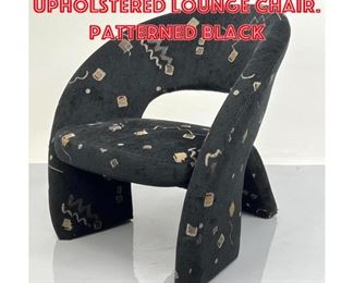 Lot 1346 Jaymar style Upholstered Lounge Chair. Patterned Black 