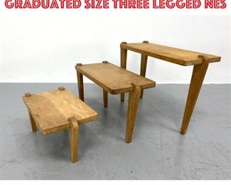 Lot 1347 Set 3 Paul Frankl Style Graduated Size Three Legged Nes