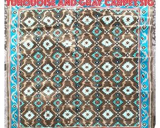Lot 1348 12 9 x 12 9 Edward Fields turquoise and gray carpet sig