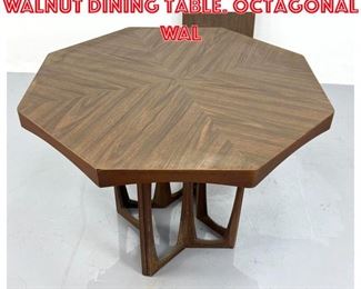 Lot 1350 Harvey Probber style Walnut Dining Table. Octagonal Wal
