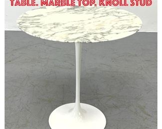 Lot 1352 Knoll Saarinen Tulip side table. Marble Top. Knoll Stud