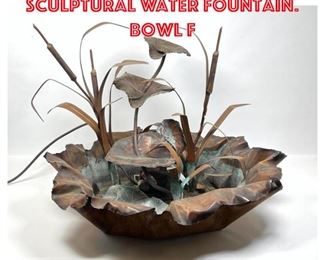 Lot 1356 Artisan Copper Floral Sculptural Water Fountain. Bowl f