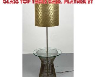 Lot 1360 LAUREL Floor Lamp with glass top table base. Platner st