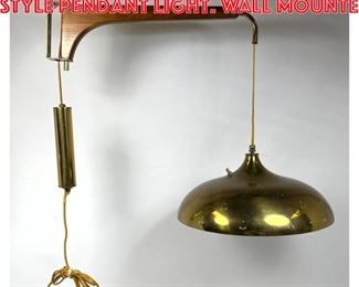 Lot 1378 Modernist Brass Saucer style Pendant Light. Wall Mounte