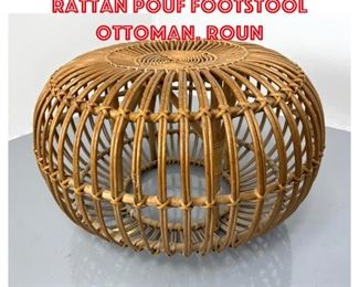 Lot 1383 FRANCO ALBINI Woven Rattan Pouf Footstool Ottoman. Roun