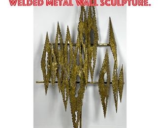 Lot 1384 Brutalist Modern Welded Metal Wall Sculpture. 