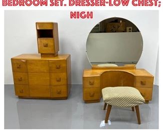 Lot 1395 HEYWOOD WAKEFIELD Bedroom Set. DresserLow Chest Nigh