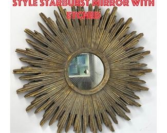 Lot 1398 UTTERMOST Brutalist style starburst mirror with etched 