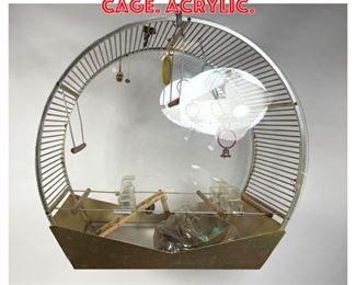Lot 1399 Midcentury round bird cage. Acrylic.