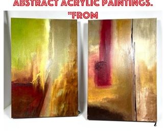 Lot 1402 2pcs MICHAEL ETHRIDGE Abstract Acrylic Paintings. From