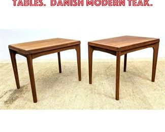 Lot 1408 Pair VEJLE STOLE Side Tables. Danish Modern Teak. 