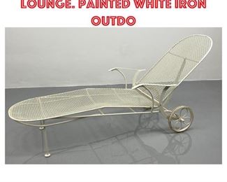 Lot 1413 Russell Woodard Chaise Lounge. Painted White Iron Outdo