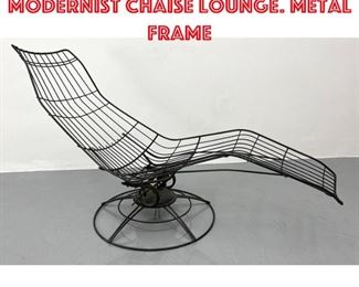 Lot 1415 Reclining Rocking Modernist Chaise Lounge. Metal Frame 