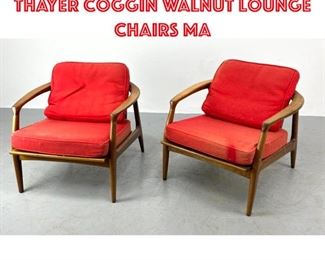 Lot 1438 Milo Baughman for Thayer Coggin Walnut lounge chairs ma