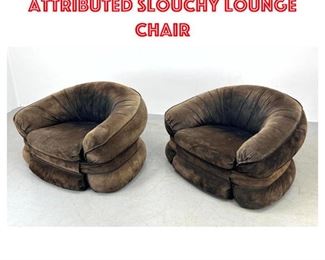 Lot 1439 Pr Suede Harvey Probber Attributed Slouchy Lounge Chair