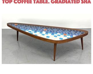 Lot 1447 HOHENBERG Original Tile Top Coffee Table. Gradiated sha