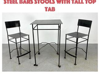 Lot 1457 Contemporary welded Steel Bars Stools with Tall Top Tab