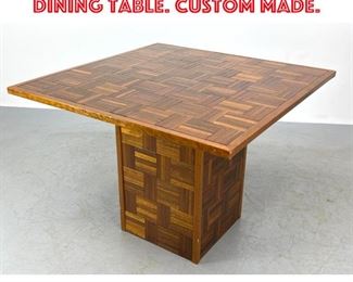 Lot 1473 Parquetry Wood Center Dining Table. Custom made.