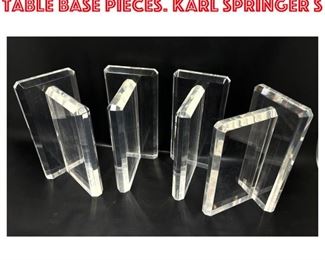 Lot 1480 4 pc T Shaped Lucite Table Base Pieces. Karl Springer S