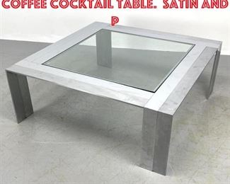 Lot 1482 Pierre Cardin Style Coffee Cocktail Table. Satin and P