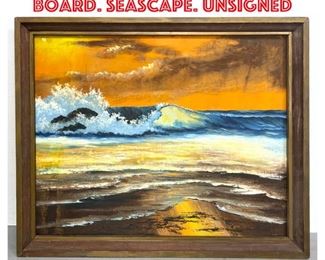 Lot 1492 Oil painting on canvas board. Seascape. Unsigned