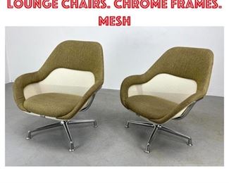 Lot 1494 Pr STEELCASE Swivel Lounge Chairs. Chrome Frames. Mesh 