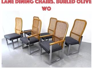 Lot 1539 6 Milo Baughman For Lane dining chairs. Burled olive wo
