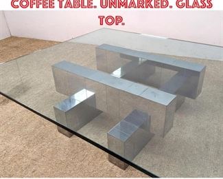 Lot 1541 Paul Evans Cityscape Coffee Table. Unmarked. Glass top.
