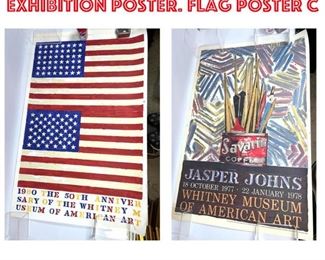 Lot 1553 2pcs JASPER JOHNS Art Exhibition Poster. Flag Poster c