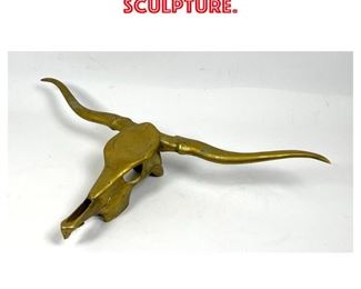 Lot 1555 Brass Steer Skull Wall Sculpture. 
