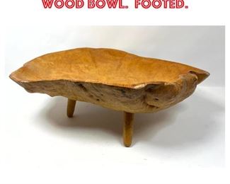 Lot 1557 Large Freeform Burl Wood Bowl. Footed. 