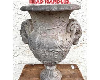 Lot 1570 Garden Urn With Ram Head Handles. 