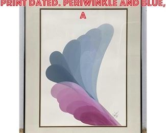 Lot 1582 Don Bowman Abstract Print Dated. Periwinkle and blue, a