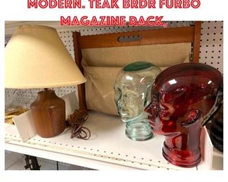 Lot 1581 4pcs Mid Century Modern. Teak BRDR FURBO magazine rack,