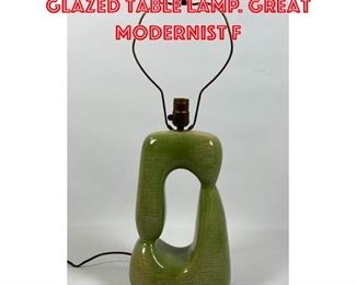 Lot 1588 Mid Century Modern Glazed Table Lamp. Great modernist f