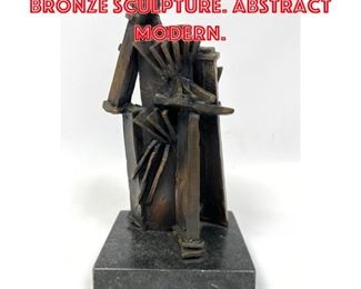 Lot 1589 Modernist Signed Bronze Sculpture. Abstract modern.