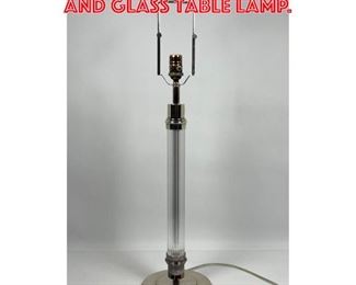Lot 1592 Contemporary Chrome and Glass Table Lamp. 