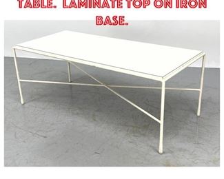 Lot 1594 Paul McCobb Coffee Table. Laminate top on iron base.