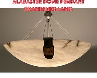 Lot 1599 Large Art Deco Alabaster Dome Pendant Chandelier Lamp. 