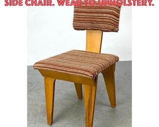 Lot 1606 Nathan Lerner Wood Side Chair. Wear to upholstery.