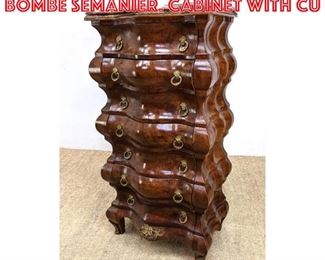 Lot 1610 Marble Top French style Bombe Semanier. Cabinet with Cu
